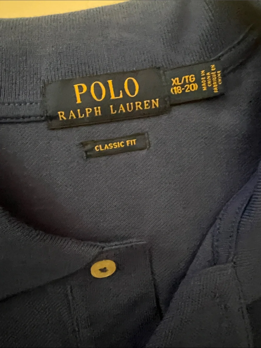 Ralph Lauren Navy Polo with Gold Labels